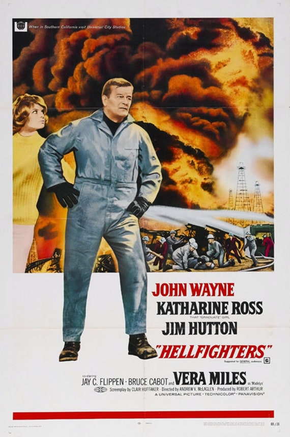 Hellfighters (1968) John Wayne Vintage Movie Poster Reprint 18x12