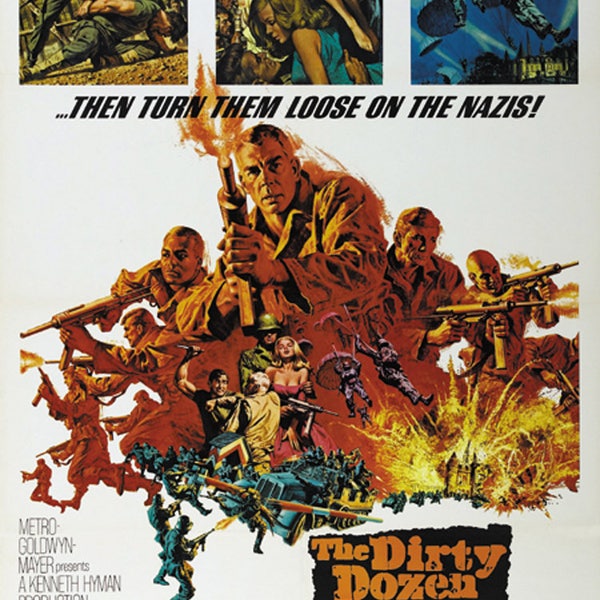 The dirty dozen (1967) Lee Marvin movie poster reprint 18x12 inches approx.