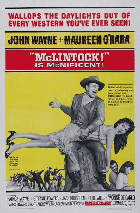 McLintock 1963 John Wayne movie poster reprint 18x12 inches approx