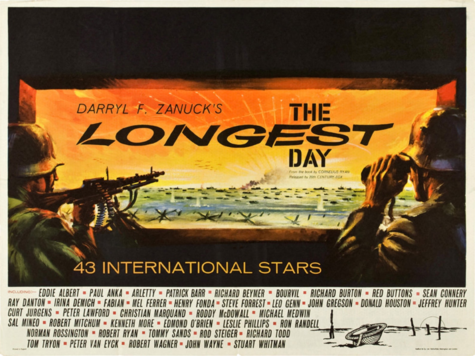 The Longest Day 1962 John Wayne Cult Movie Poster Reprint 12.5 Etsy