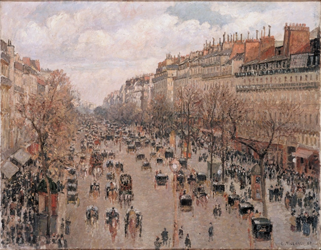 Boulevard Montmartre Paris 1897 Painting by Camille Pissarro
