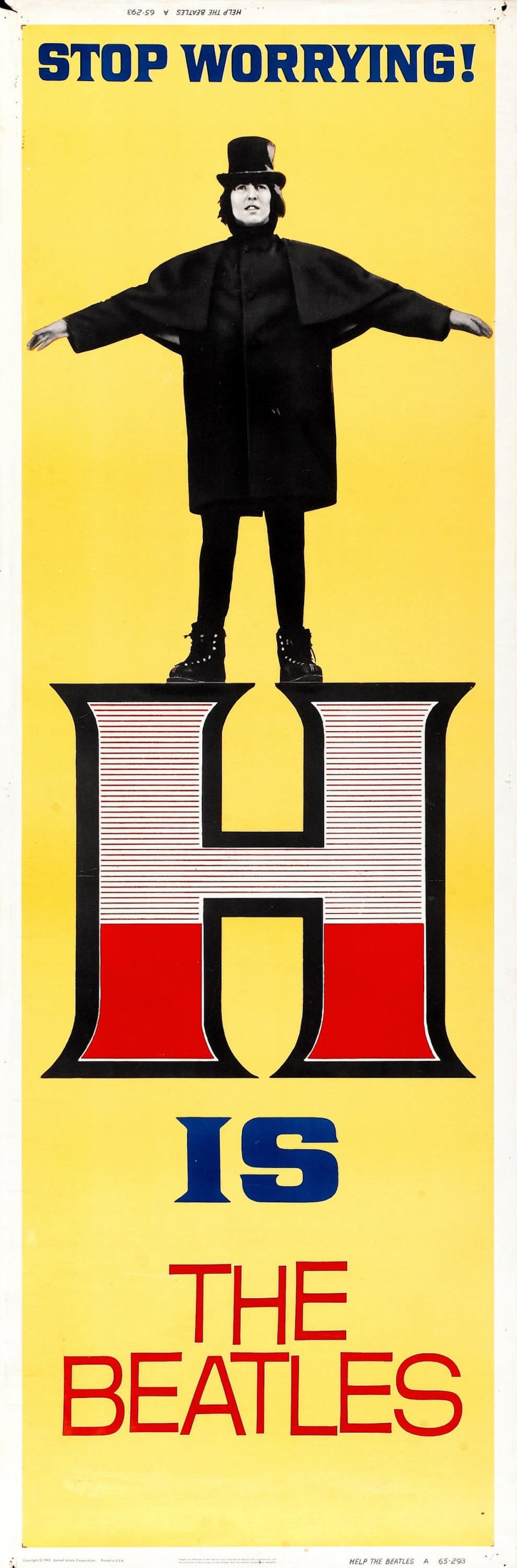 超希少 HELP! THE BEATLES ポスター（当時物） 超希少 HELP! THE BEATLES ポスター（当時物） 超希少 HELP! THE