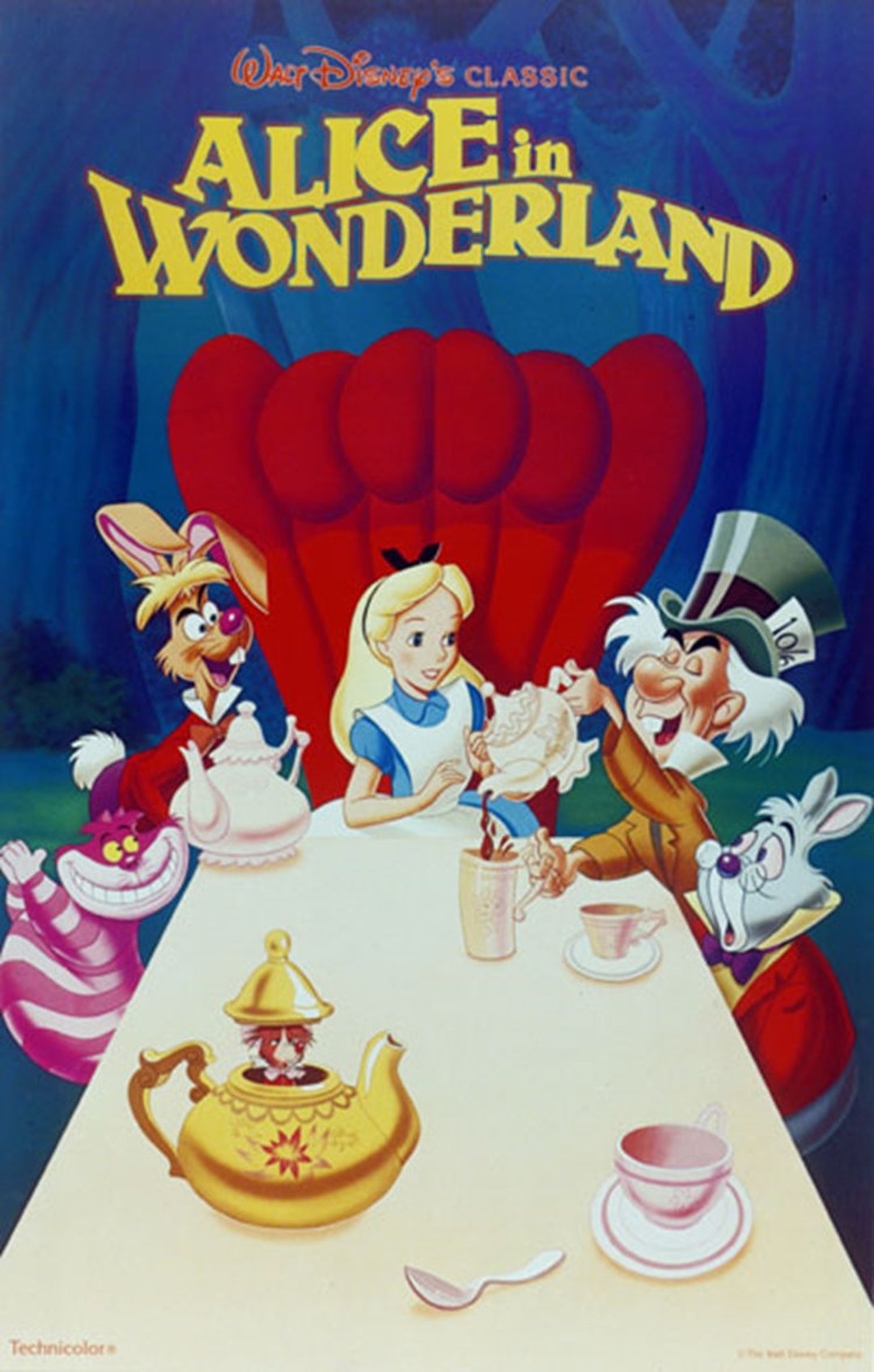 Alice in Wonderland 1951 Walt Disney Cartoon Movie Poster Reprint 18x12