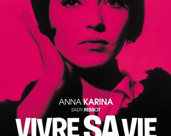 Vivre sa vie: Film en douze tableaux (1962) Jean-luc Godard movie poster reprint 18x12 inches approx.