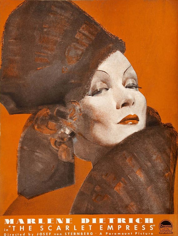 The scarlet empress Marlen Dietrich movie poster print