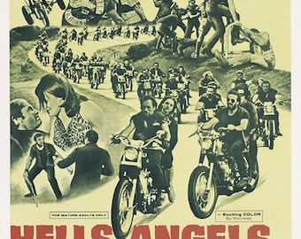 レア 特大ポスター　 ヘルズ・エンジェルス ポスター☆67 Hell's Angels ヘルズエンジェルス Bob Dara