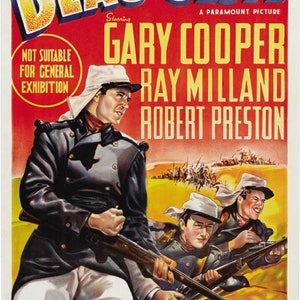 Beau Geste 1939 Gary Cooper vintage movie poster reprint 18x12 inches approx.
