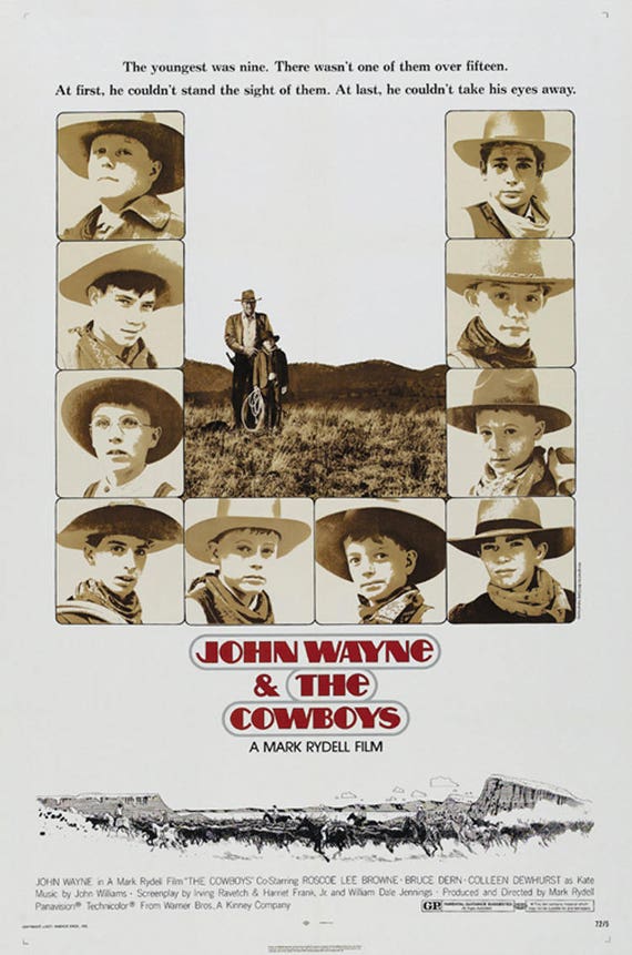 John Wayne and the Cowboys (1972) Movie Poster Reprint 18x12
