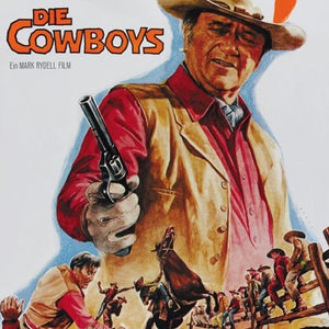 The Cowboys (1972) John Wayne cult western movie poster 18x12 inches approx. reprint