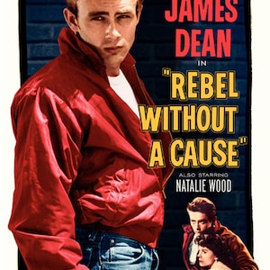 Rebel without a cause James Dean cult movie poster reprint 18x12 inches approx.
