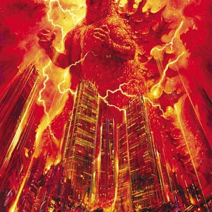 Godzilla Gojira 1984 horror cult movie poster reprint 18x12 inches approx.