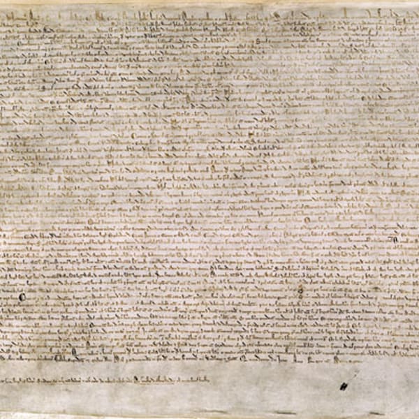 English Charter 1215 Magna Carta poster Barons of King John of England 18x12 inches approx.