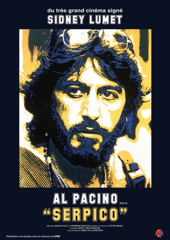 Serpico 1973 Al Pacino cult movie poster reprint 19x12.5 | Etsy