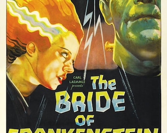 De bruid van Frankenstein (1935) Boris Karloff Horror filmposter herdruk 18x12 inch ca.