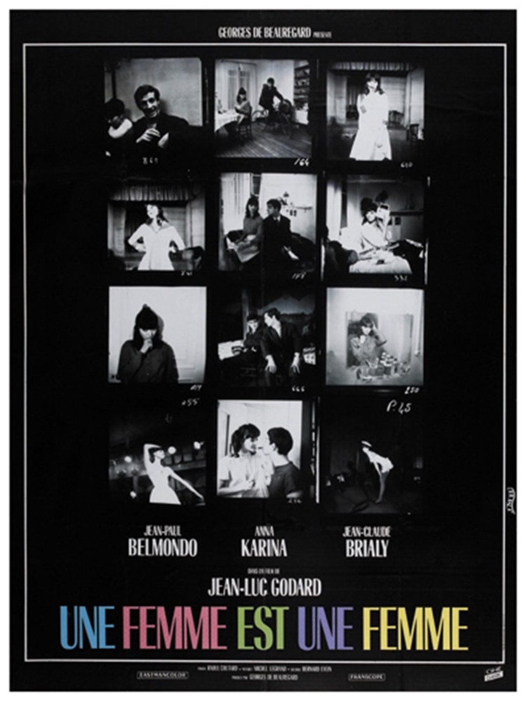 ジャン・ルック・ゴダール　女は女である　ポスター　ビンテージ　フランス映画 Une femme est une femme 1961 ジャン=リュック ゴダール ニュー