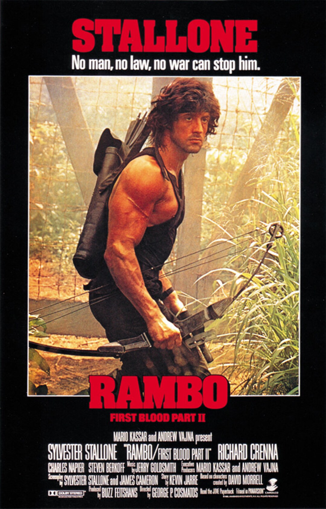 Rambo First Blood Part II 1985 Sylvester Stallone Movie Poster Rambo First Blood Part II 1985 Sylvester Stallone Movie Poster