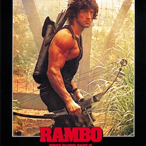 Rambo: First Blood Part II (1985) Sylvester Stallone movie poster reprint 18x12 inches approx.