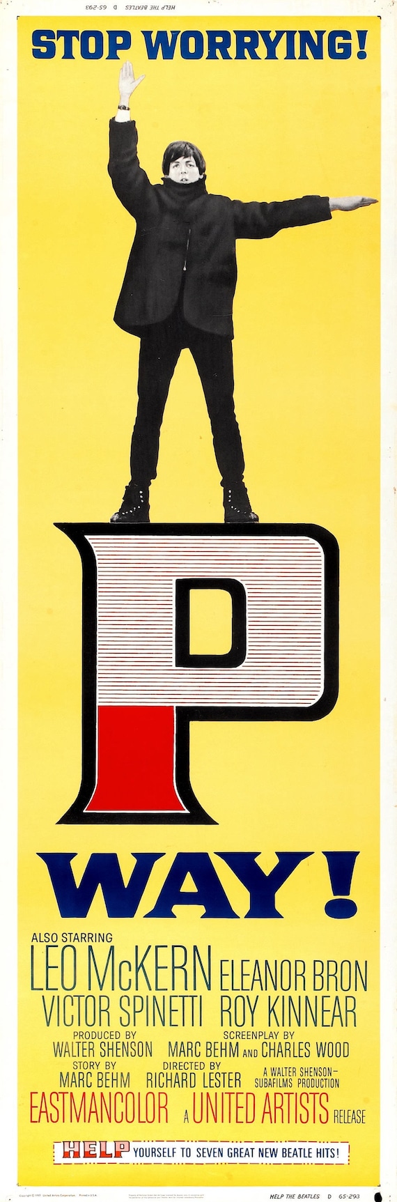 Help the Beatles (1965) Set of Four Cult Movie Posters Reprints