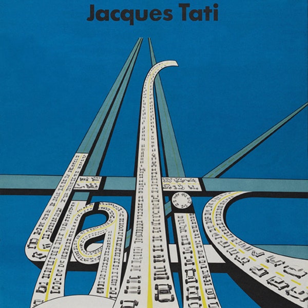 Trafic by Jacques Tati 1971 cult French movie poster reprint 18x12 inches approx.