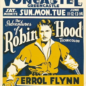 The adventures of Robin Hood 1938  Errol Flynn movie poster reprint 18x12 inches approx. #4