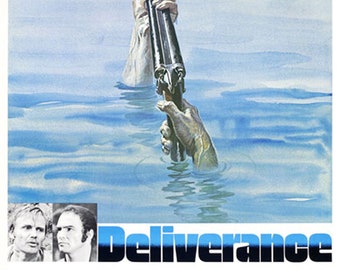 Deliverance 1972 Burt Reynolds Jon Voight cult movie poster reprint 18x12 inches approx. #2