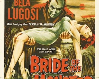 Bride of the Monster (1955) Bela Lugosi cult horror filmposter herdruk 18x12 inch ca.