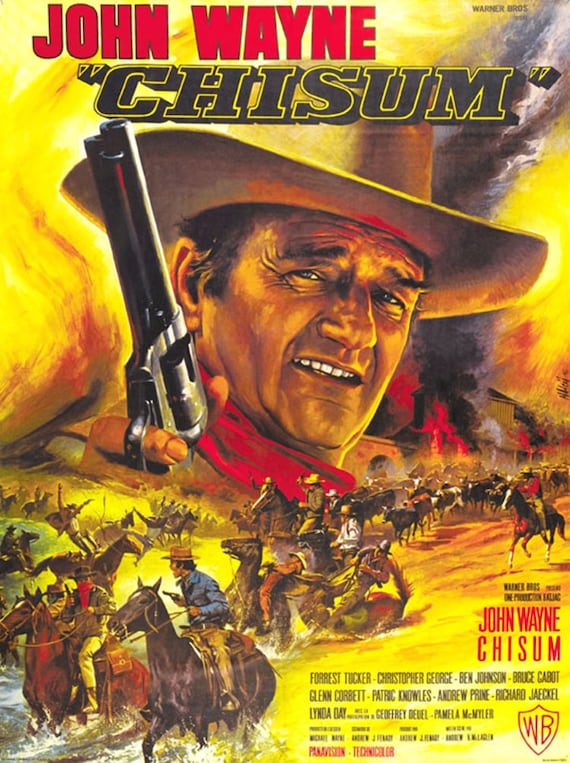 Chisum John Wayne cult western movie poster print