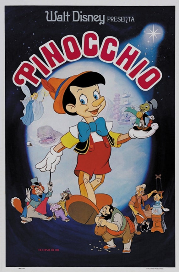 ピノキオ 1940 ヴィンテージ ディズニー映画 漫画ポスター 復刻