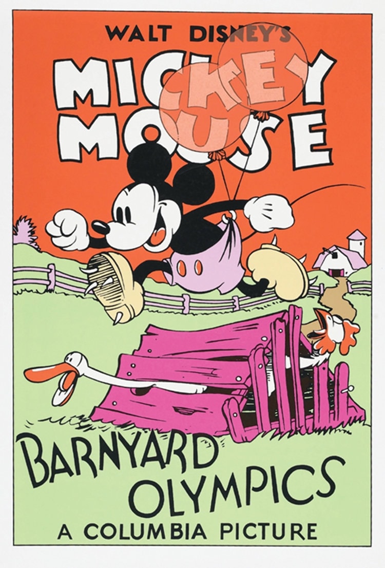 ミッキーマウス　ポスター　コミック絵 バーンヤードオリンピック (1932) ミッキーマウス ディズニー