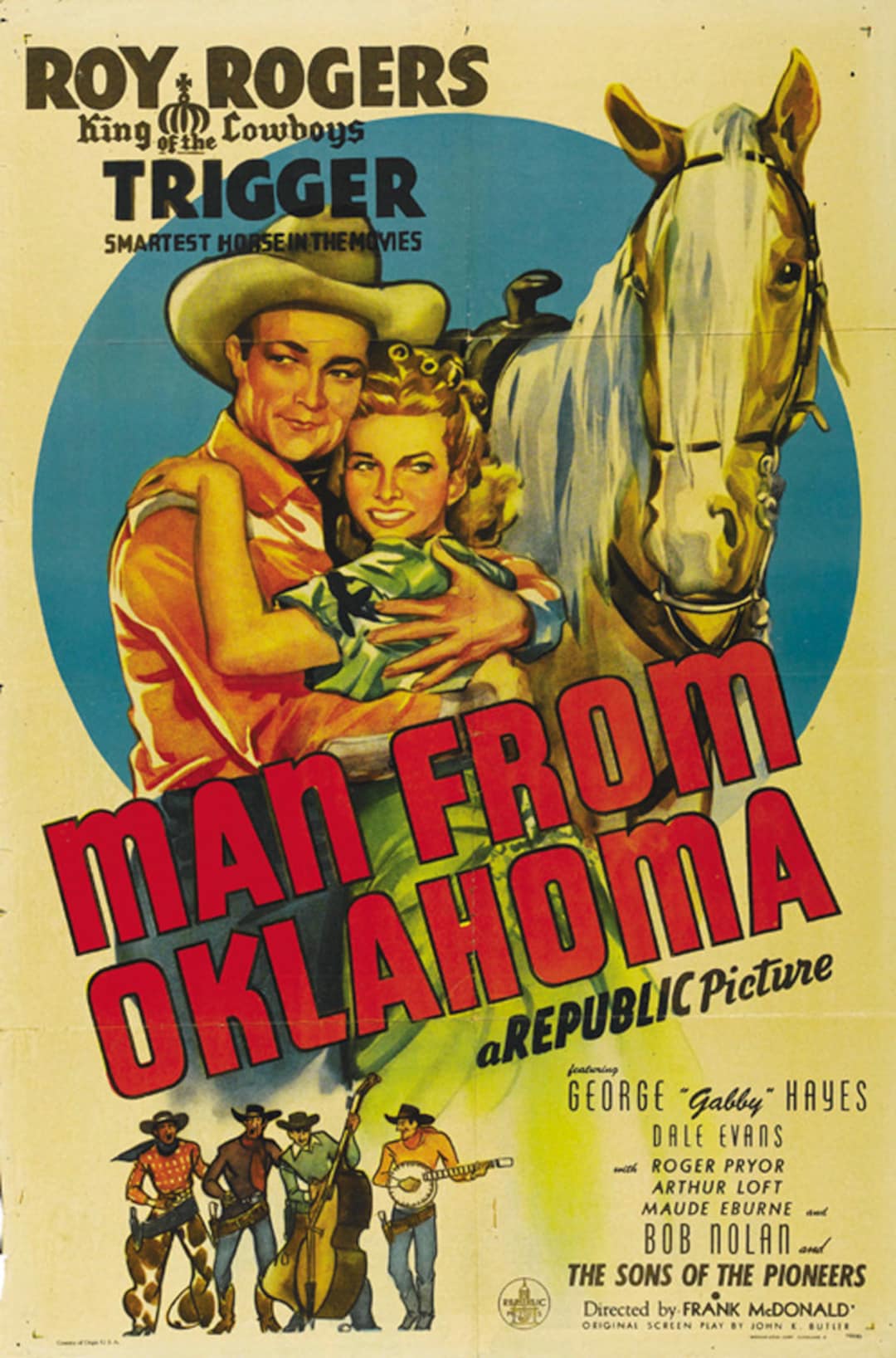 Man From Oklahoma Roy Rogers 1945 Cult Western Movie Poster Reprint ...