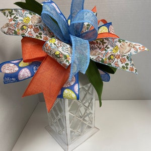 Easter Bow, Bunny Bow, Blue Bow, Spring Bow, Lantern Bow, Wreath Bow, Door Hanger Bow, Centerpiece Bow, Wired Ribbon Bow, Gift Item
