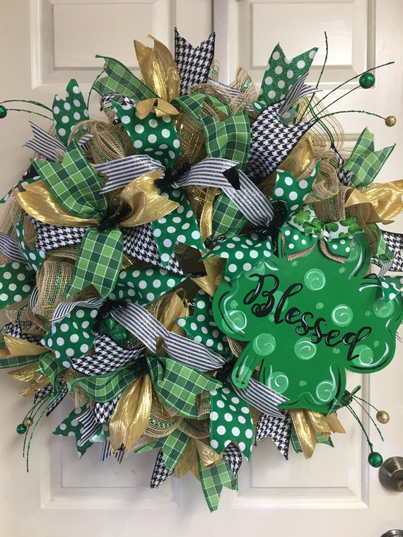 St Patrick S Day Wreath St Patty S Day Wreath Etsy