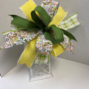 Easter Bow, Bunny Bow, Bunny Garden Bow, Spring Bow, Lantern Bow, Wreath Bow, Door Hanger Bow, Centerpiece Bow, Wired Ribbon Bow, Gift Item