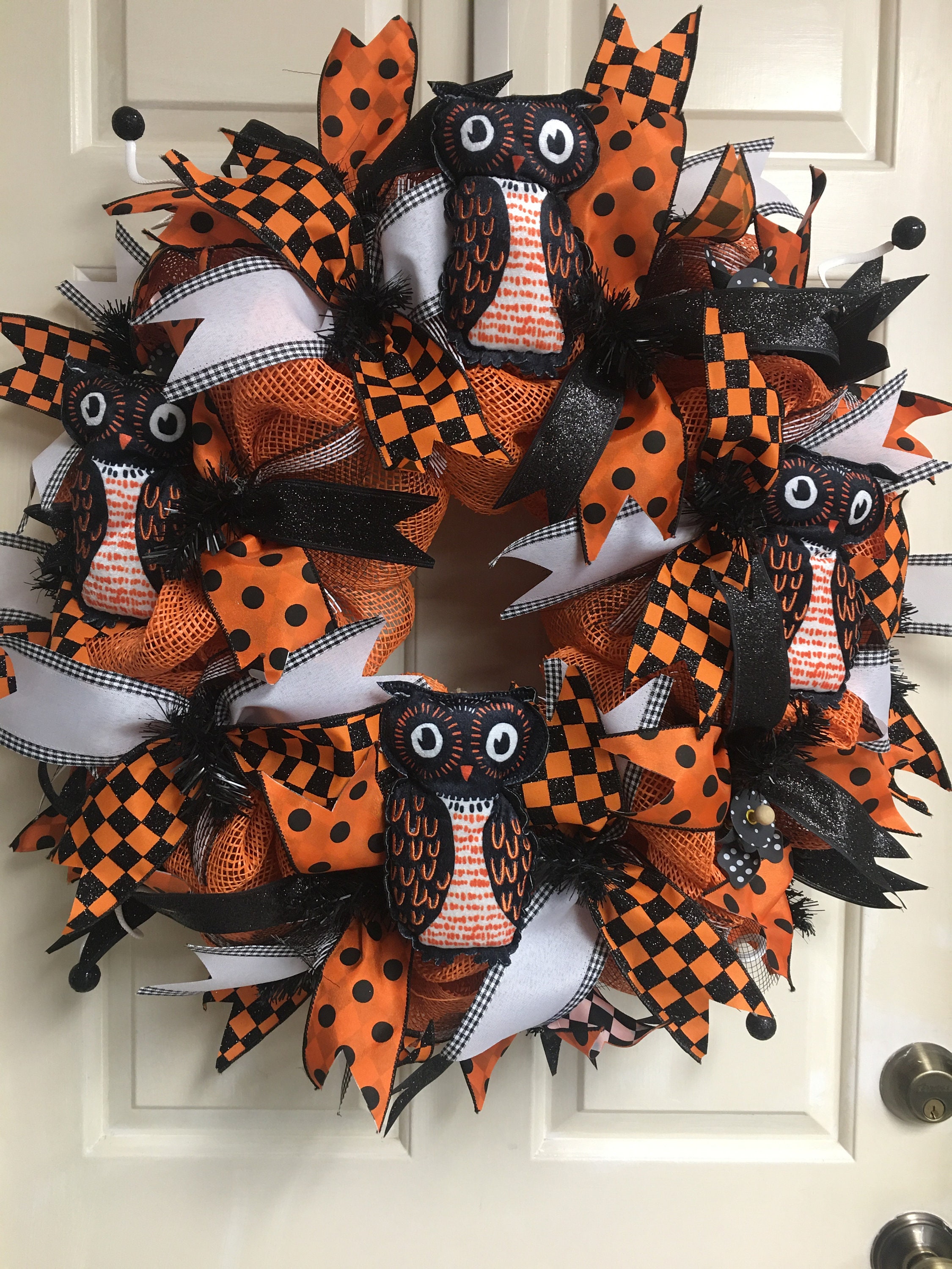 Owl Wreath, Owl Halloween Wreath, Owl Lovers, Halloween Wreath, Halloween Decor, Fall Wreath, Fall D