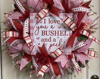 Valentine Wreath, Love Wreath, February Wreath, Pink Wreath, Floral Wreath, Front Door Wreath, Kitchen Wreath, Flower Wreath