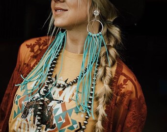 Long fringe earrings