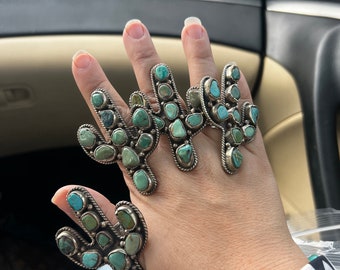 cactus turquoise rings