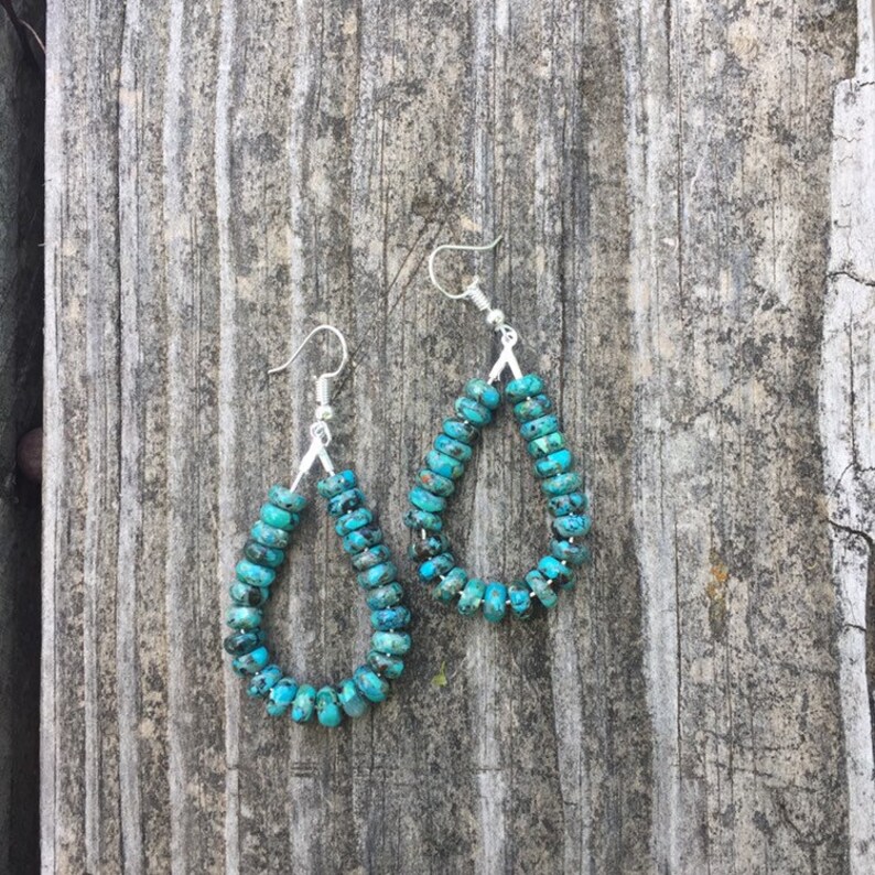 Real Turquoise Jewelry Western jewelry Teardrop earrings | Etsy