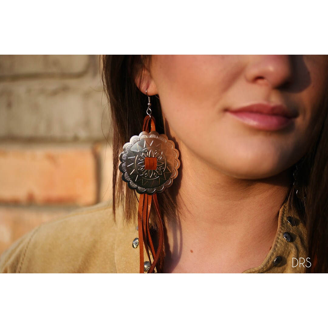 Western Jewelry Western Earrings Fringe Earrings Leather Etsy
