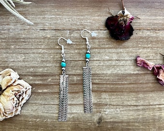 Mini chic earrings with turquoise and Navajo