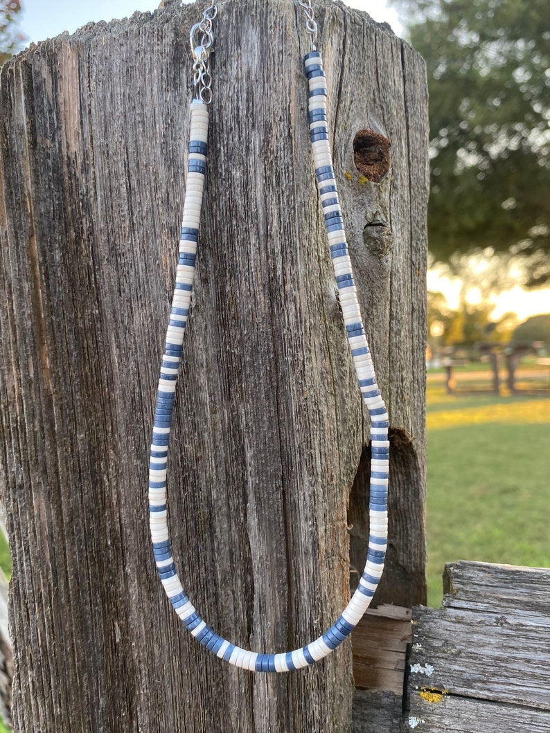 chic choker Agathe beads gift for her women necklace fall season Navy and white Agathe choker Beaded choker