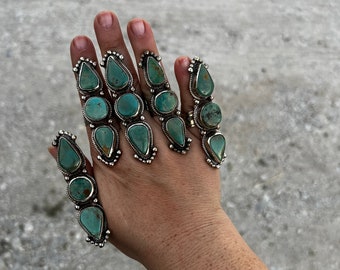 Long turquoise rings