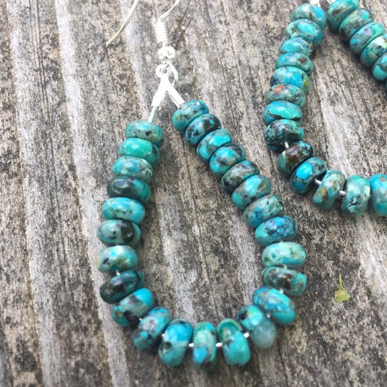 Real Turquoise Jewelry western Jewelry Teardrop Earrings | Etsy