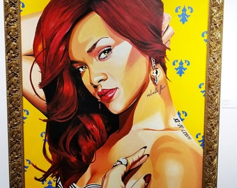 Rihanna portrait painting