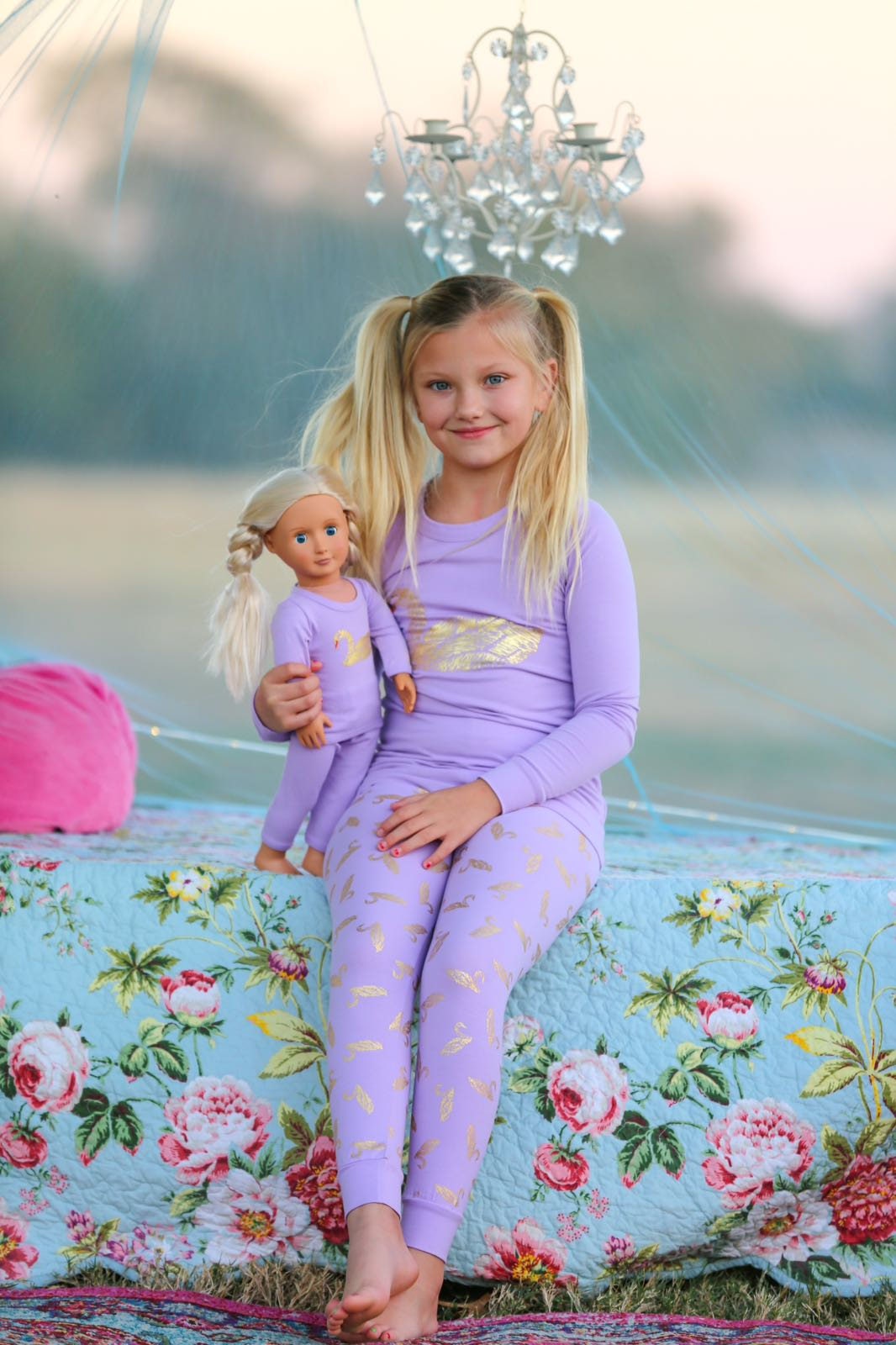 Matching girl top and doll pjs