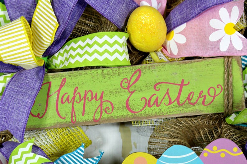 Easter Wreath Easter Egg Wreath Spring Wreath Pastel Easter Wreath Easter Wooden Truck Wreath Happy Easter Truck Wreath