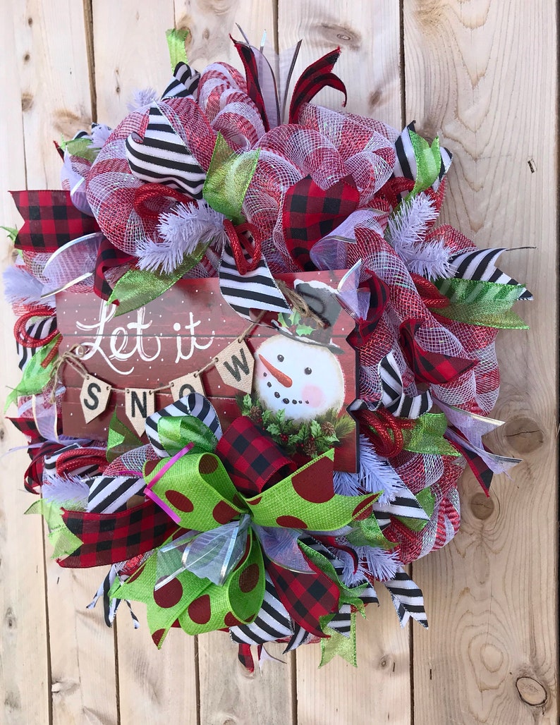 Front door Christmas Wreath,Snowman Decor Snowman Wreath,Christmas Door decor