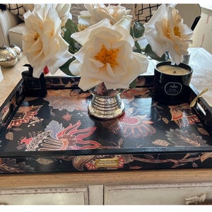 Montenegro Decoupage wooden serving tray, breakfast Tray, coffee table tray, footstool tray, ottoman tray or a laptop tray.
