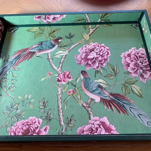 Large Walnut Ottoman or Coffee Table Serving Tray Etsy