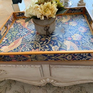 Duchess of Perismon William Morris Decoupage wooden serving tray, breakfast tray, coffee table tray, ottoman tray, footstool tray